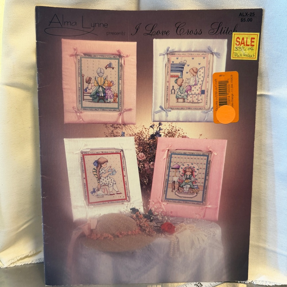 Alma Lynne I Love Cross Stitch Vintage Pattern Booklet Victorian Style ALX-25